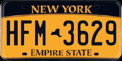 NY license plate HFM3629