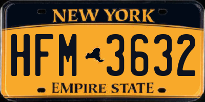 NY license plate HFM3632