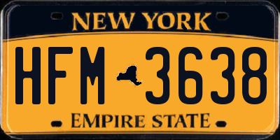NY license plate HFM3638