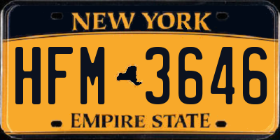 NY license plate HFM3646