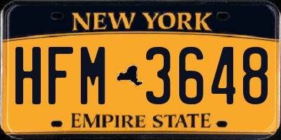 NY license plate HFM3648
