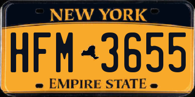 NY license plate HFM3655