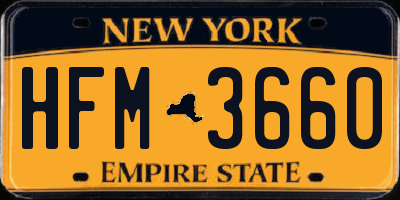 NY license plate HFM3660