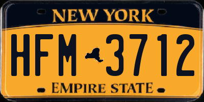 NY license plate HFM3712