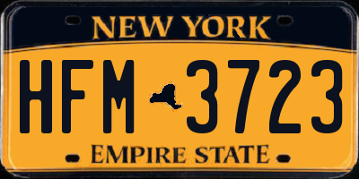 NY license plate HFM3723