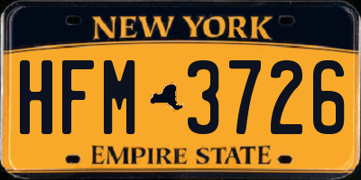 NY license plate HFM3726