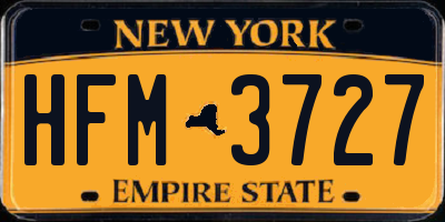 NY license plate HFM3727