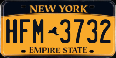NY license plate HFM3732