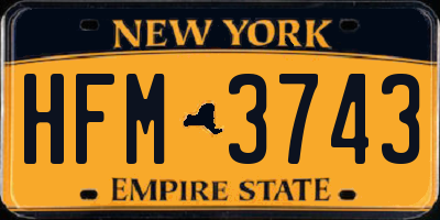 NY license plate HFM3743