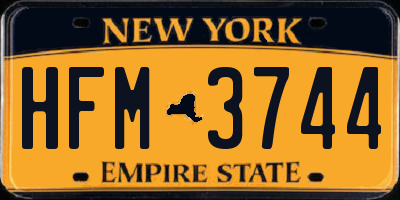 NY license plate HFM3744