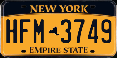 NY license plate HFM3749