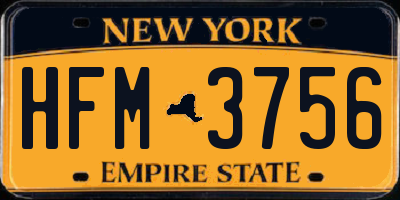 NY license plate HFM3756