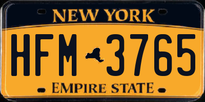 NY license plate HFM3765