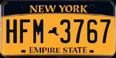 NY license plate HFM3767
