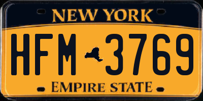 NY license plate HFM3769