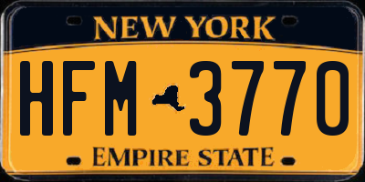 NY license plate HFM3770