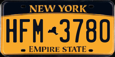 NY license plate HFM3780