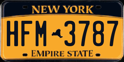 NY license plate HFM3787