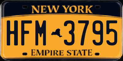 NY license plate HFM3795