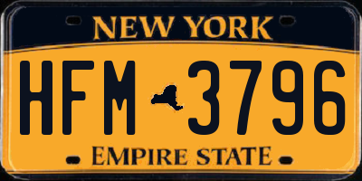 NY license plate HFM3796