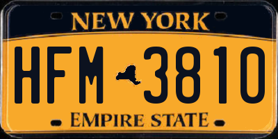 NY license plate HFM3810