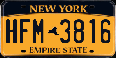 NY license plate HFM3816