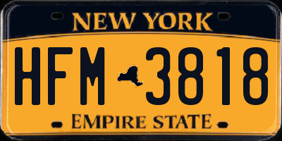 NY license plate HFM3818