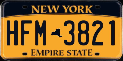 NY license plate HFM3821