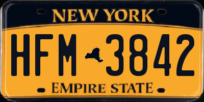 NY license plate HFM3842