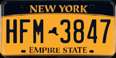 NY license plate HFM3847