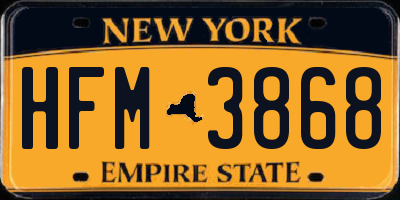 NY license plate HFM3868