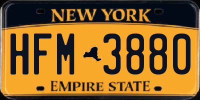 NY license plate HFM3880