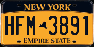 NY license plate HFM3891