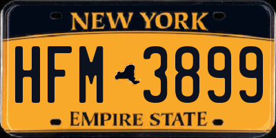 NY license plate HFM3899