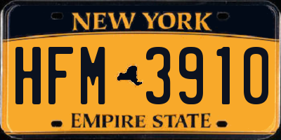 NY license plate HFM3910