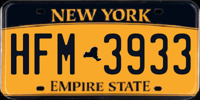 NY license plate HFM3933