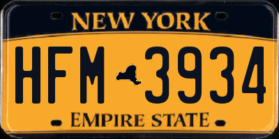NY license plate HFM3934