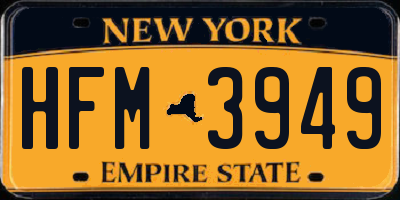 NY license plate HFM3949