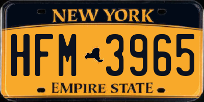 NY license plate HFM3965