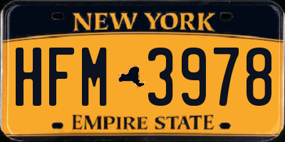 NY license plate HFM3978