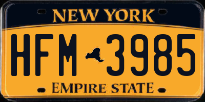 NY license plate HFM3985