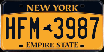 NY license plate HFM3987