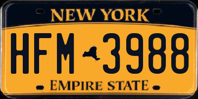 NY license plate HFM3988