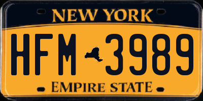 NY license plate HFM3989