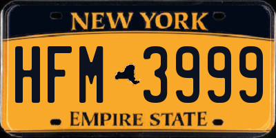 NY license plate HFM3999