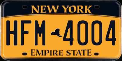 NY license plate HFM4004