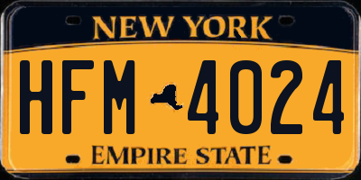 NY license plate HFM4024