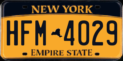 NY license plate HFM4029