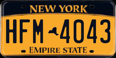 NY license plate HFM4043