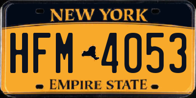 NY license plate HFM4053